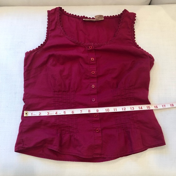 St. John’s Bay Magenta Button Down Sleeveless Top - Size S - Picture 4 of 10